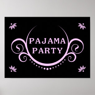 Poster élégante invitation à la fête du pyjama
