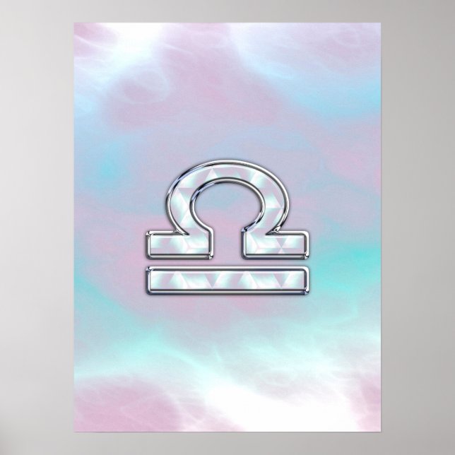 Poster Élégante Libra Zodiac signe Mère de Pearl Style (Devant)