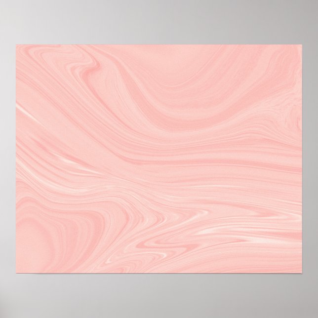 Poster Élégante oeuvre Abstraite en marbre liquide orange (Devant)