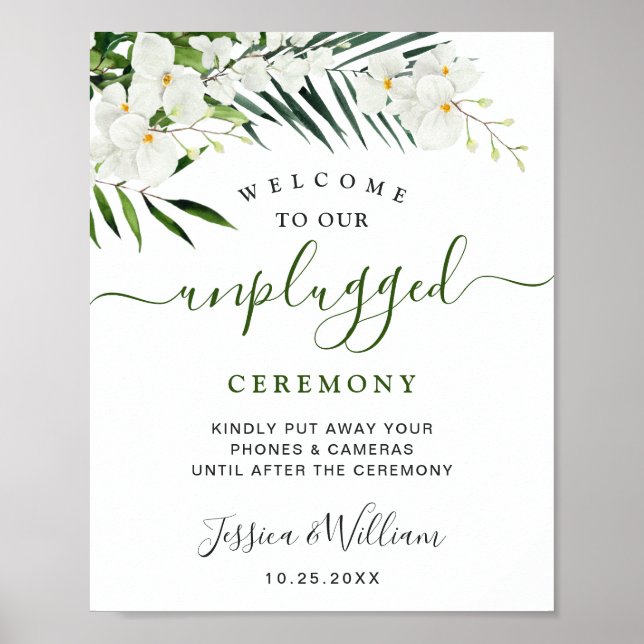 Poster Elégante Orchidées Blanches Cérémonie de Mariage d (Devant)