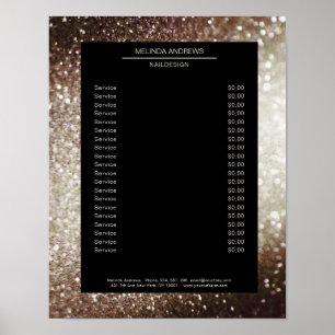 Poster Elégante Parties scintillant Silber Gold Preislist