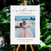 Élégante Photo de Bienvenue de Mariage avec Callig