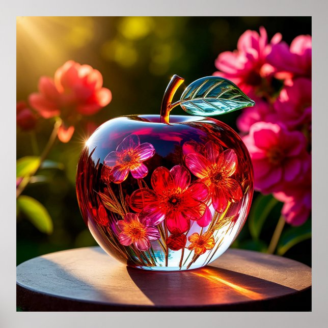 Poster Élégante pomme de verre décoratif (Devant)