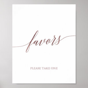 Poster Élégante Rose Gold Calligraphy Favorisées