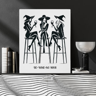 Poster Elégante Sorcière Vin "Be Wine-ing Hour" Moderne