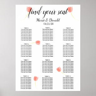 Poster Élégante Tulipes Roses Douces