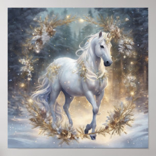 Poster Élégante Unicorne Scène 3 s