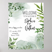 Elégante verdure feuille faire-part de mariage