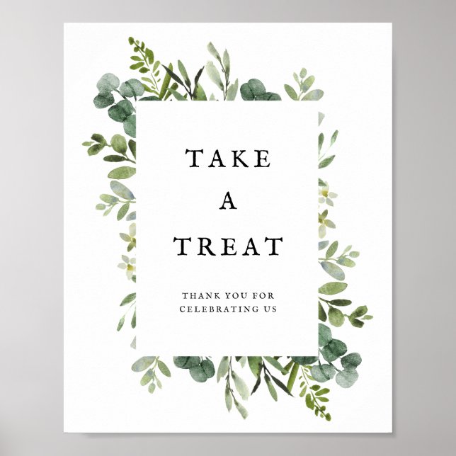 Poster Elégante verdure Mariage Faveurs (Devant)