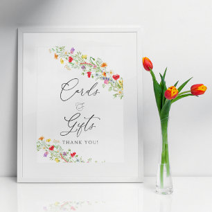 Poster Élégantes cartes et cadeaux de fleurs sauvages aff
