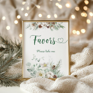 Poster Élégantes faveurs de verdure hivernale prennent un