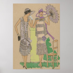 Poster Élégantes flappers de printemps, Dames des années