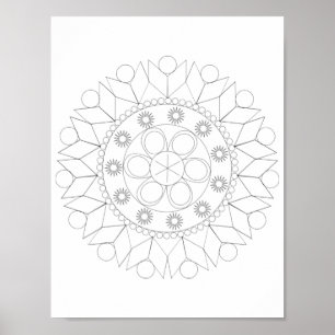Poster - Elegantes Mandala Muster in Farbe