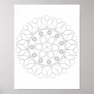 Poster - Elegantes Mandala Muster in Farbe