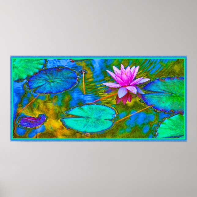 Poster Élégantes réflexions Namaste Yoga Lotus (Devant)