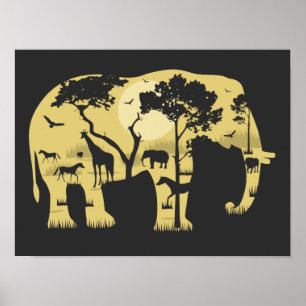 Poster Élément de la nature au coucher du soleil sous un 
