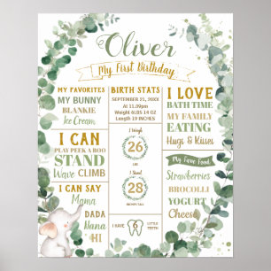 Poster Élément de verdure éléphant étape importante de na