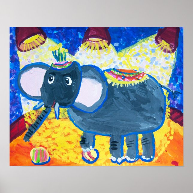 Poster Eléphant au cirque (Devant)
