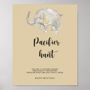 Poster Elephant Ballon - Jeu de chasse à la tétine pour b
