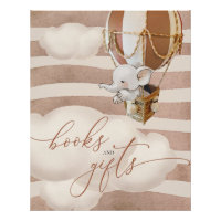 Poster Elephant Balloon Bébé Livres et Cadeaux