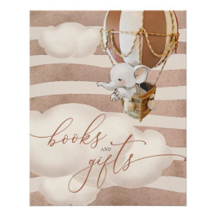 Poster Elephant Balloon Bébé Livres et Cadeaux