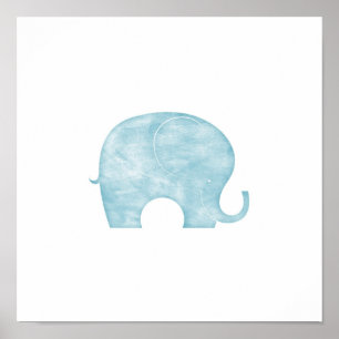Poster Eléphant bleu