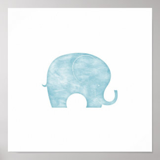 Poster Eléphant bleu