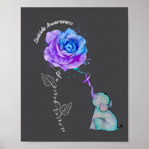 Poster Éléphant de fleur de sensibilisation à la préventi