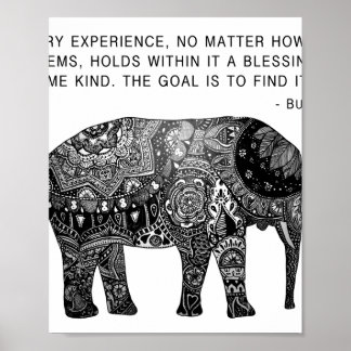 Poster Eléphant de la Sagesse Bouddha