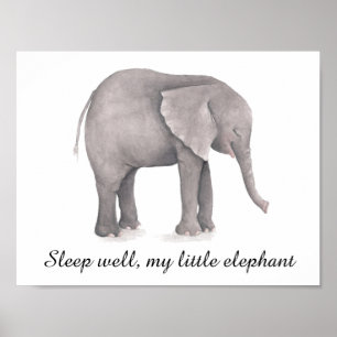 Poster Élephant Décor de la crèche Bébé Chambre Mur Poste