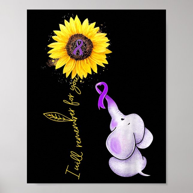 Poster Elephant Je Me Souviendrai Pour Vous Sunflower Hei (Devant)