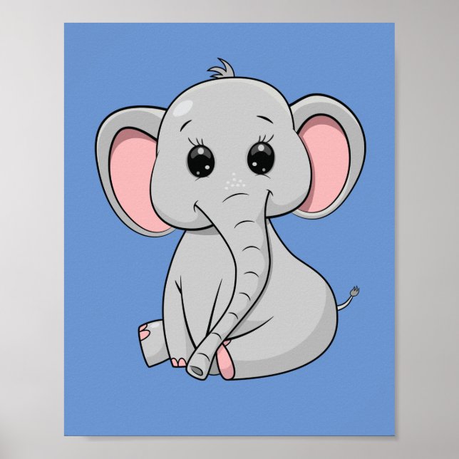 Poster Eléphant mignon (Devant)