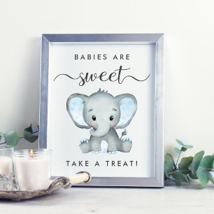 Poster Eléphant mignon Prendre une Traite bébé garçon dou