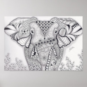 Poster Eléphant pleine taille