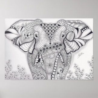 Poster Eléphant pleine taille