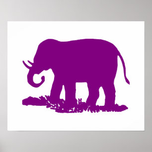 Poster Eléphant pourpre