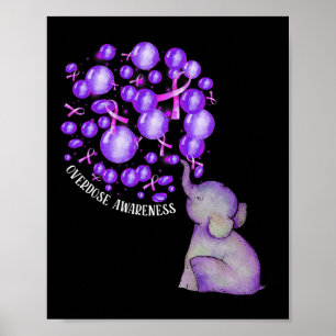 Poster Eléphant Poussant Des Lons Violets Surdose