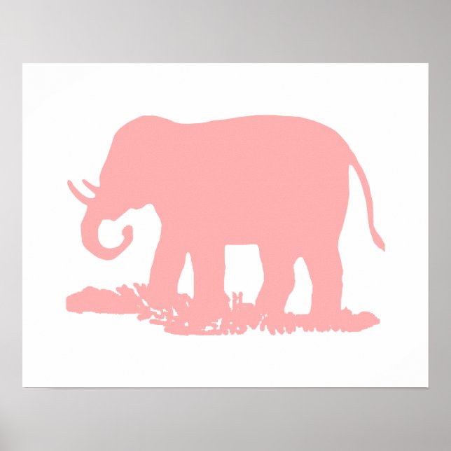 Poster Eléphant rose (Devant)