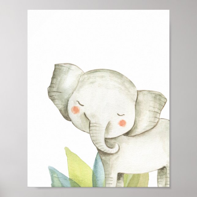 Poster Elephant Safari Jungle Baby Nursery Imprimer (Devant)