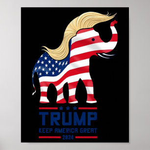 Poster Éléphant Trump Républicain Garder l'Amérique Grand
