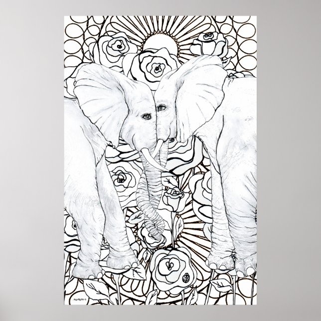 Poster Éléphants Loyaux (Devant)
