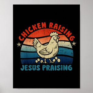 Poster Élevage de poulets &amp; Jésus Louer