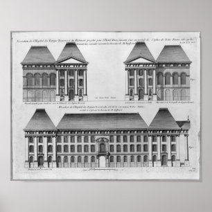 Poster Élévation de l'hôpital des Enfants Trouves