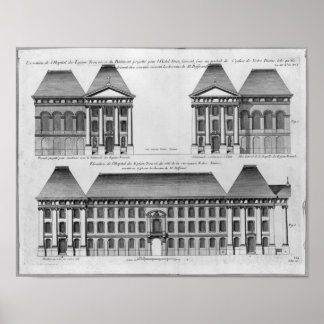 Poster Élévation de l'hôpital des Enfants Trouves