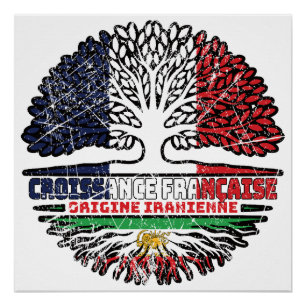 Poster Élevé en France, racines iraniennes – Lion et Sole