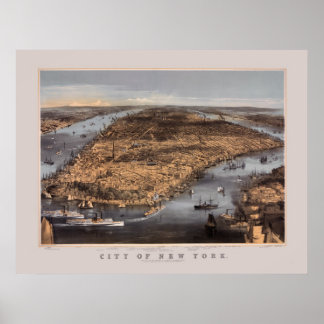 Poster Élevé sur New York City en 1856