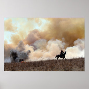 Poster Éleveur de bétail du Kansas lançant un incendie co