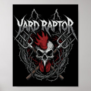 Poster Éleveur de volaille Cour de rapace Crâne Ferme Pou