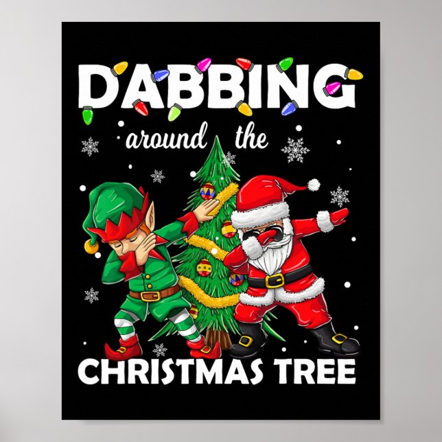 Poster Elf &amp ; Dabbing Père Noël Kids Boys Men Claus D (Devant)