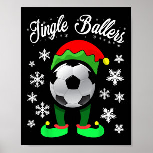 Poster Elf de football de Noël de Jingle Byllers